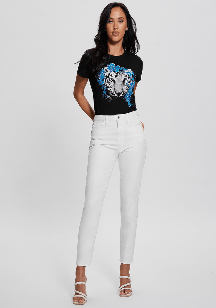Polera Guess Mujer Ss White Tiger Easy Tee Negro-4