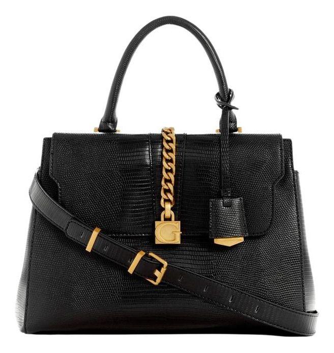 Cartera Guess Mujer Tiberia Society Satchel Negro-0
