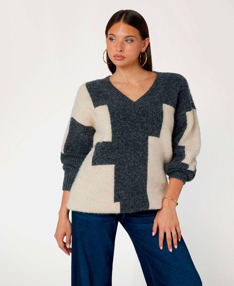 Tejido Guess Mujer Ls V-Nk Panama Intarsia Swtr Surtido-0