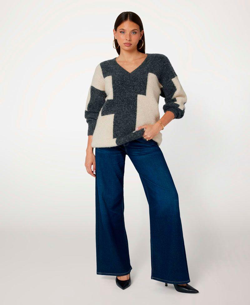 Tejido Guess Mujer Ls V-Nk Panama Intarsia Swtr Surtido-1