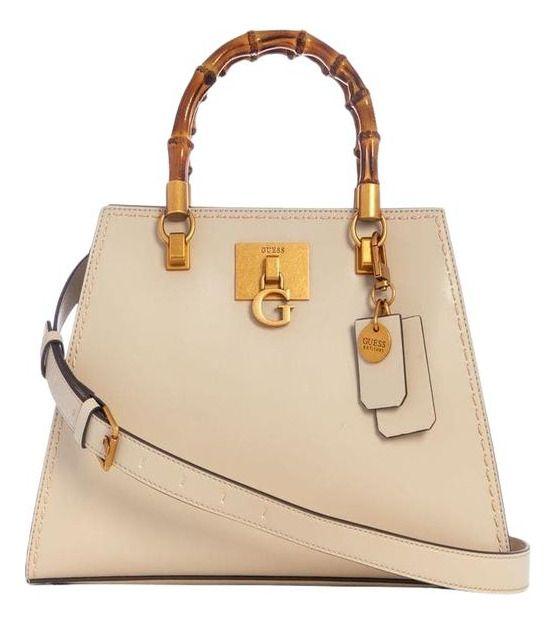 Cartera Guess Mujer Stephi Bamboo Satchel Crema-0