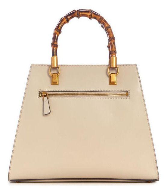Cartera Guess Mujer Stephi Bamboo Satchel Crema-2