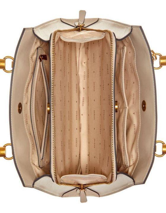 Cartera Guess Mujer Stephi Bamboo Satchel Crema-3