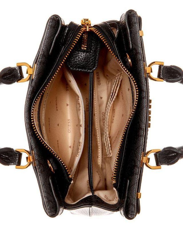 Mini Cartera Guess Mujer Sestri Logo Mini Satchel Negro-3