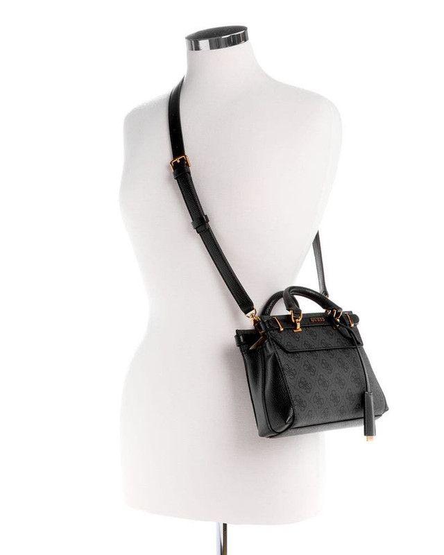 Mini Cartera Guess Mujer Sestri Logo Mini Satchel Negro-4