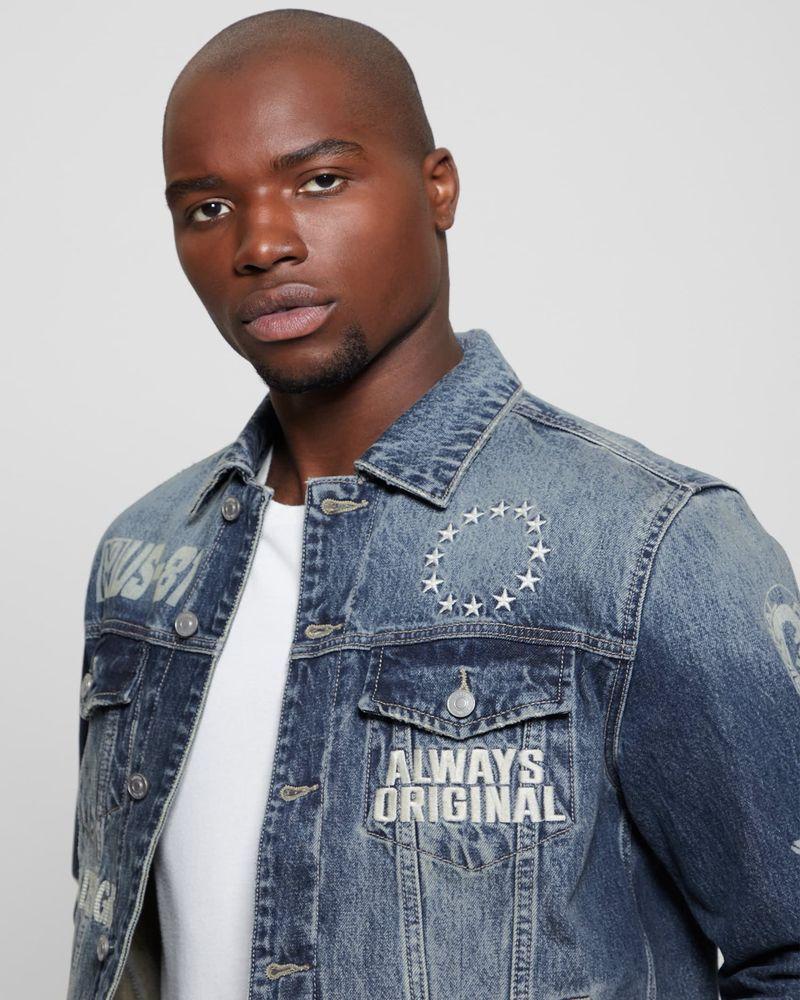 Chaqueta De Plumas Chaqueta Guess Denim Anorak Para Hombre Azul