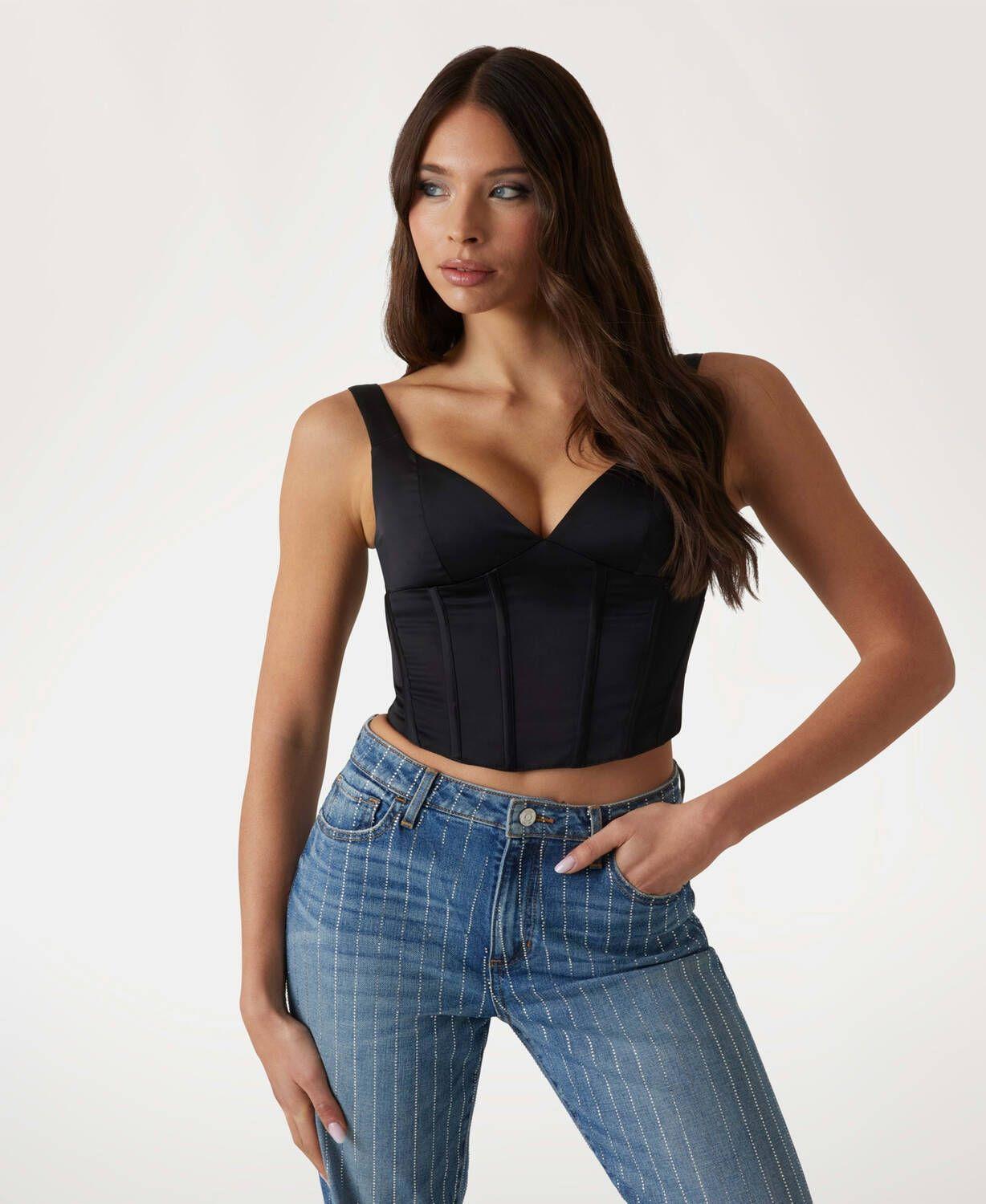 Top Guess Mujer Sl Jadore Corset Top Negro-0