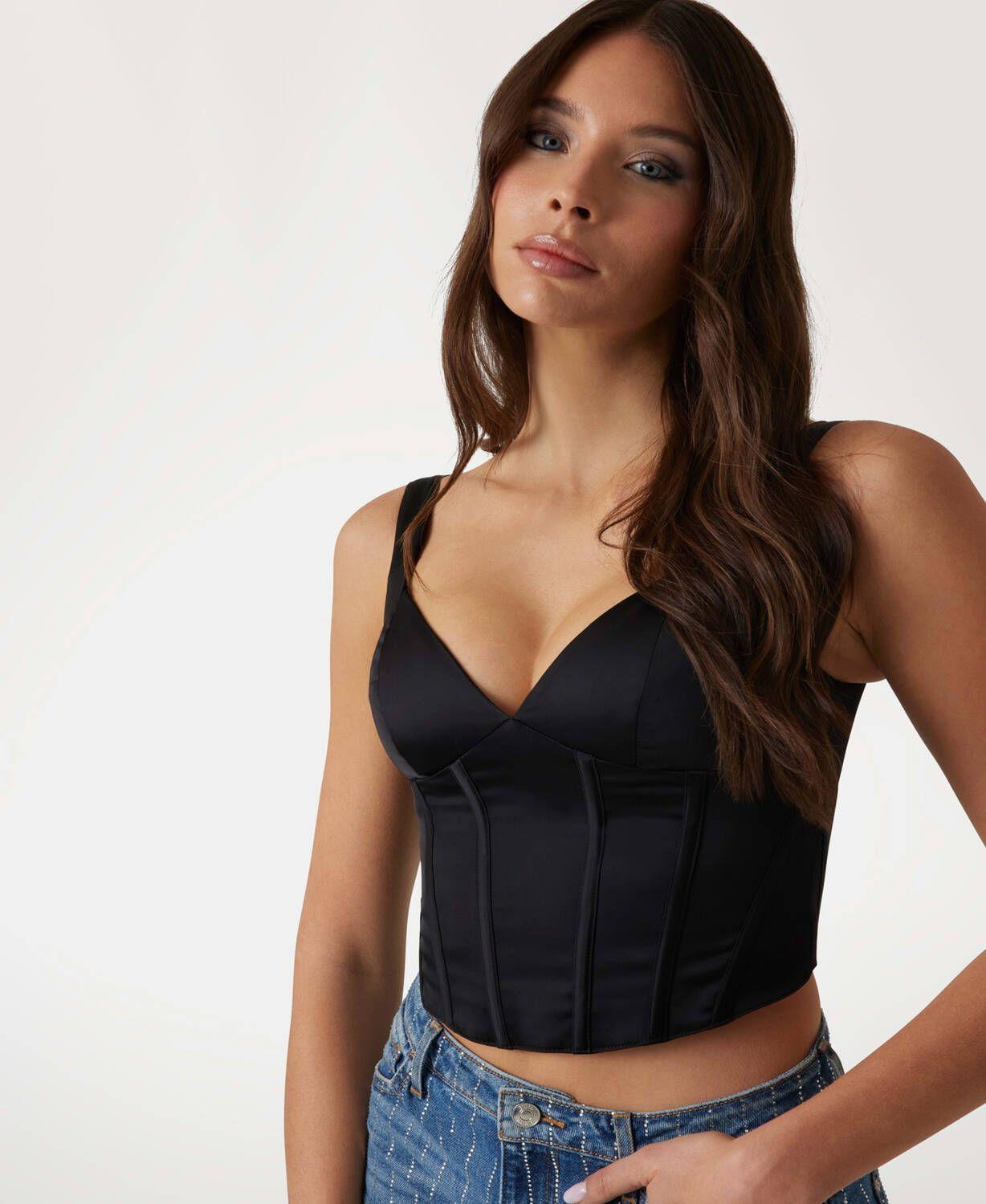 Top Guess Mujer Sl Jadore Corset Top Negro-1