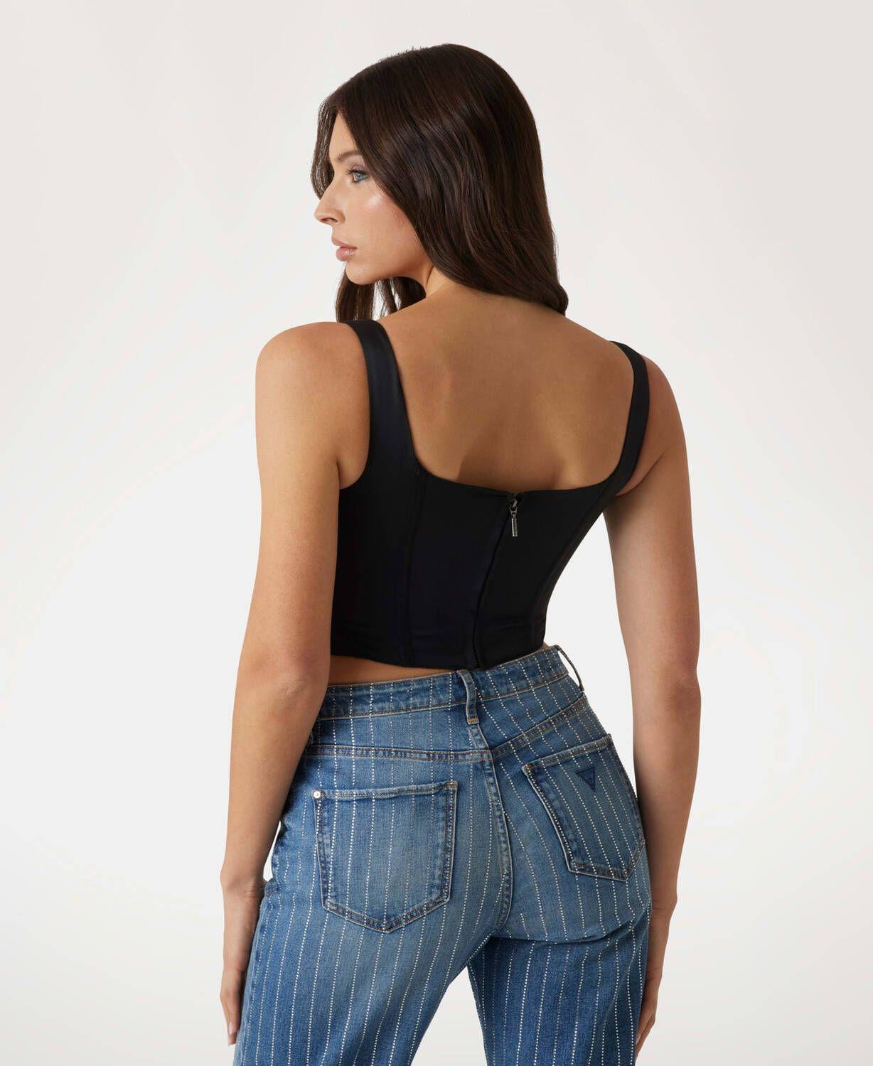 Top Guess Mujer Sl Jadore Corset Top Negro-3