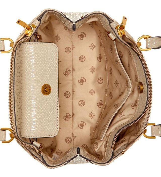 Cartera Guess Mujer Aveta Status Satchel Crema-3