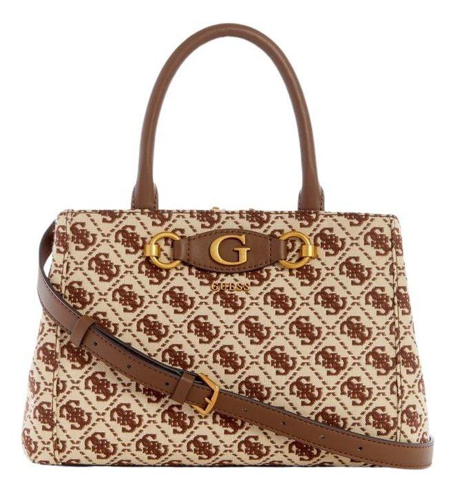 Cartera Guess Mujer Izzy Small Girlfriend Satchel Café-0