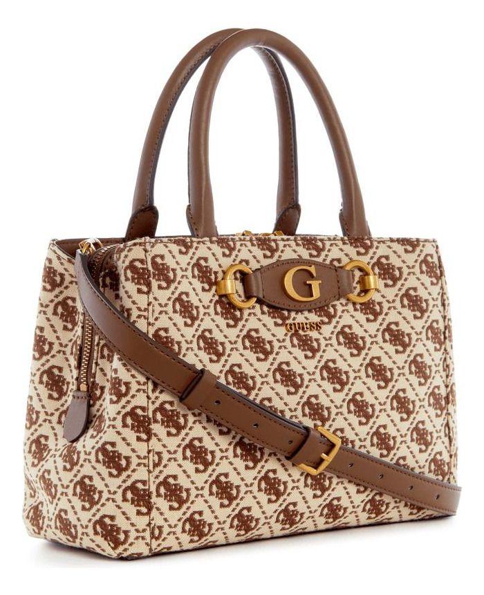 Cartera Guess Mujer Izzy Small Girlfriend Satchel Café-1