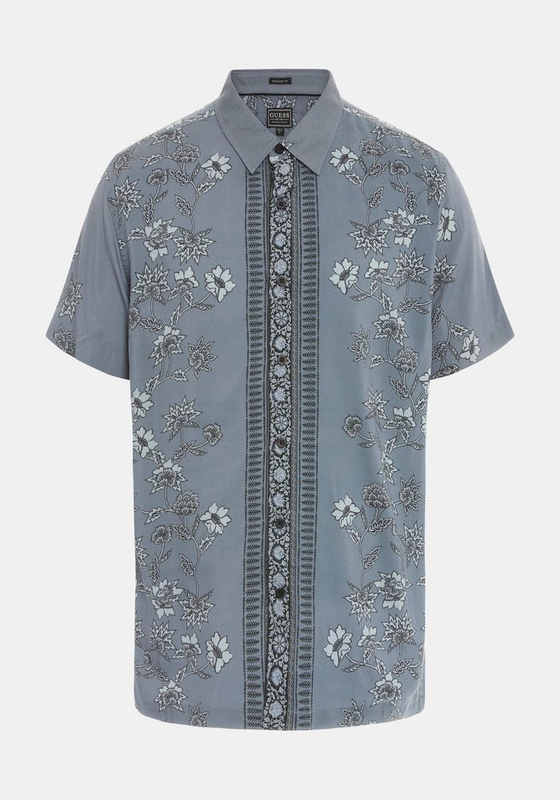 Camisa Guess Hombre SS Woven Shirts Gris-3