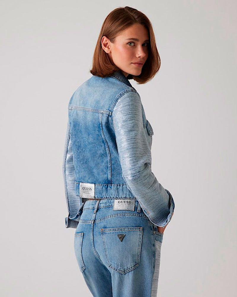 Chaqueta Guess Mujer Clara Trucker Jacket Azul-2