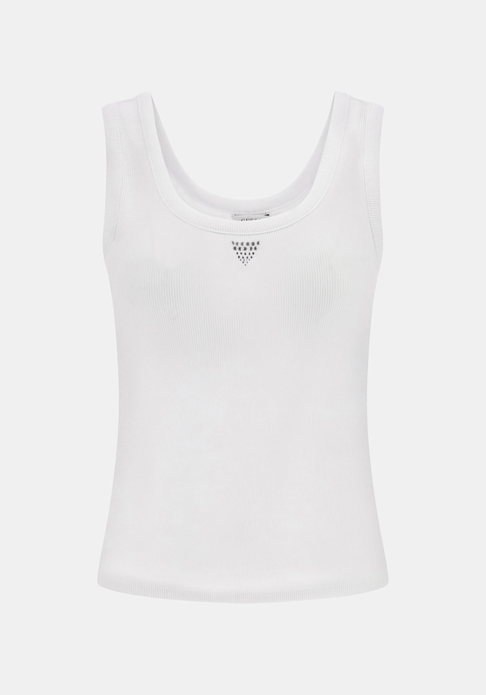 Polera Guess Mujer Sl Ribbed Knit Tank Top Blanco-4