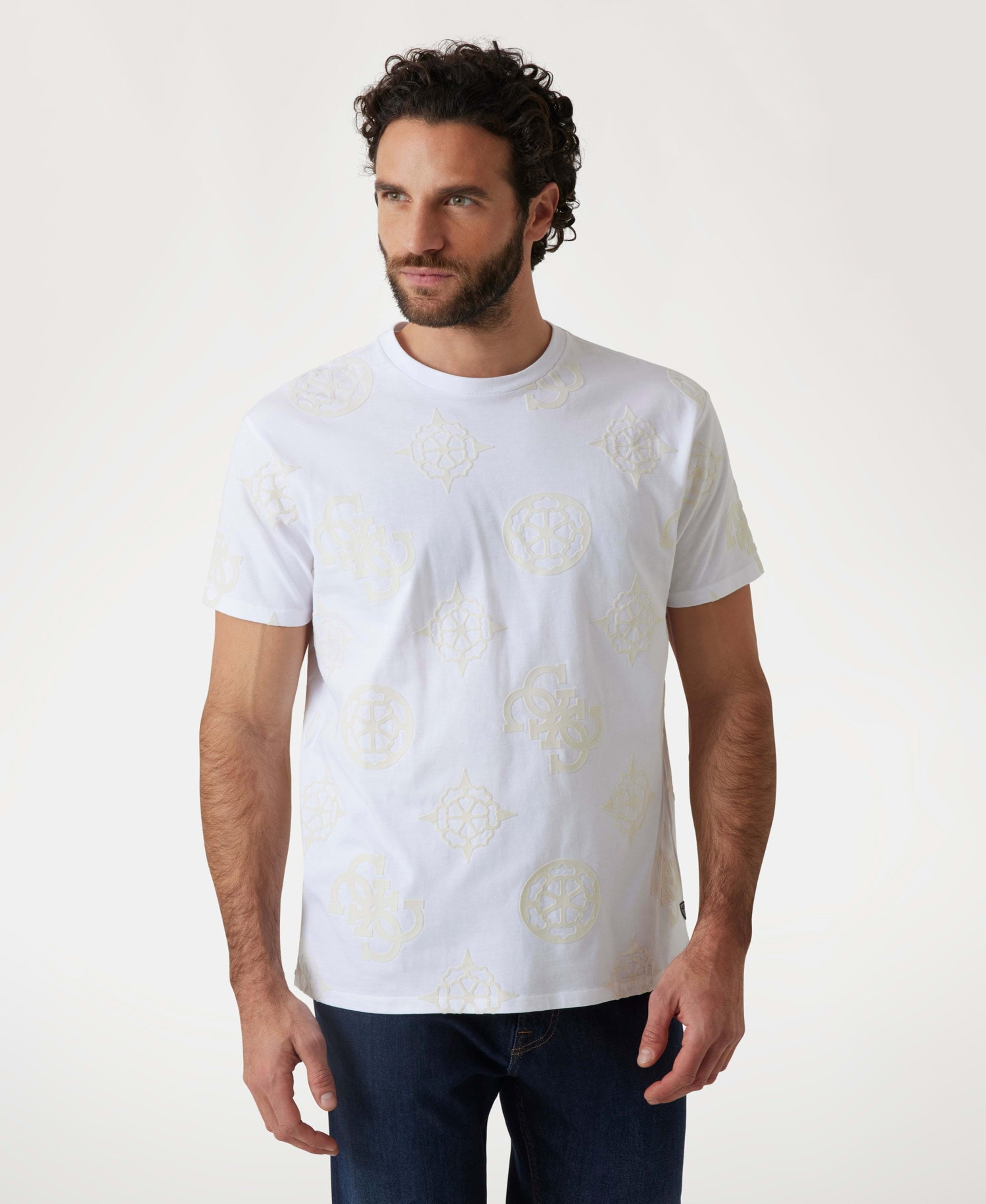Polera Guess Hombre Ss Bsc Peony Print Tee Blanco-0
