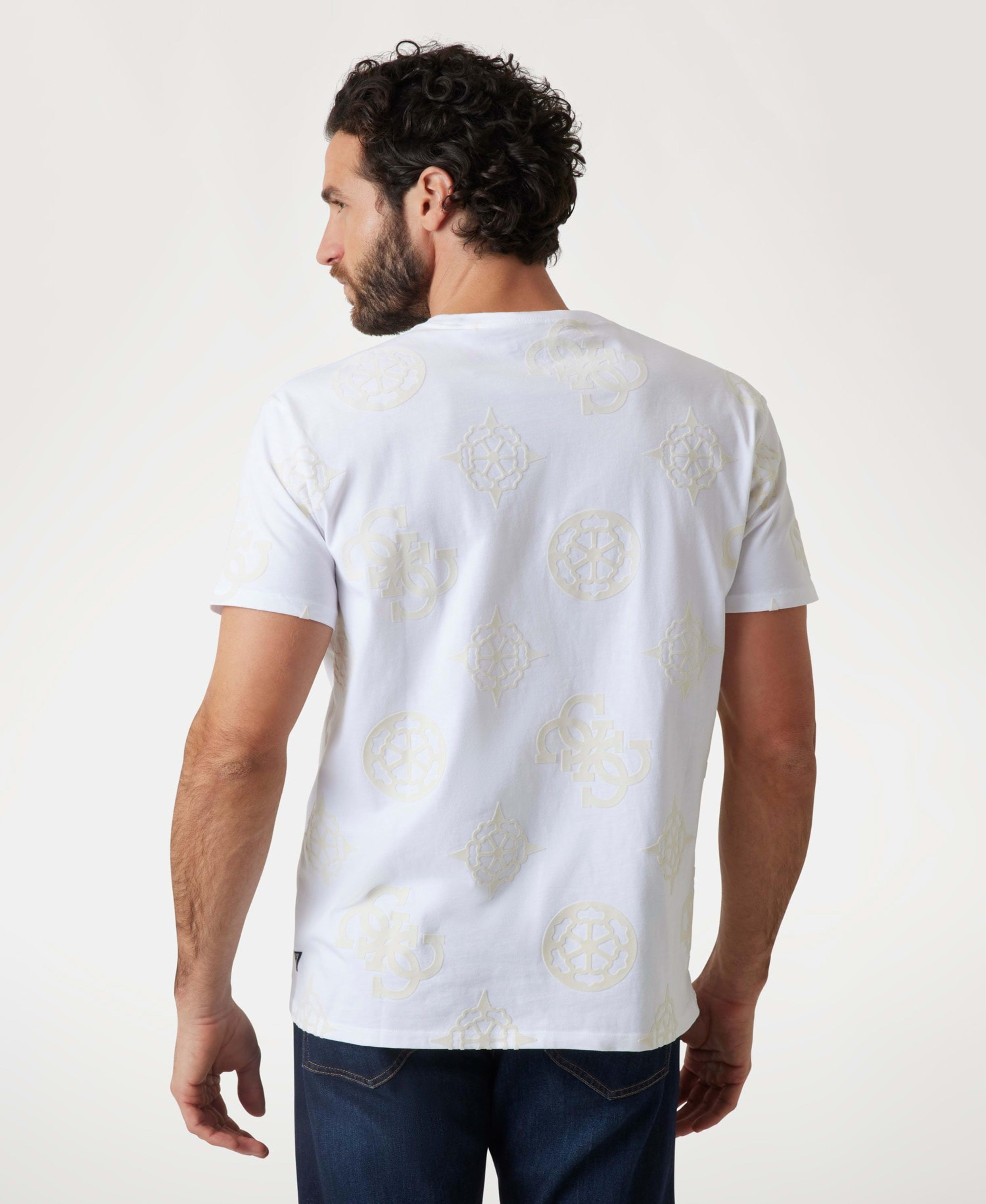 Polera Guess Hombre Ss Bsc Peony Print Tee Blanco-2