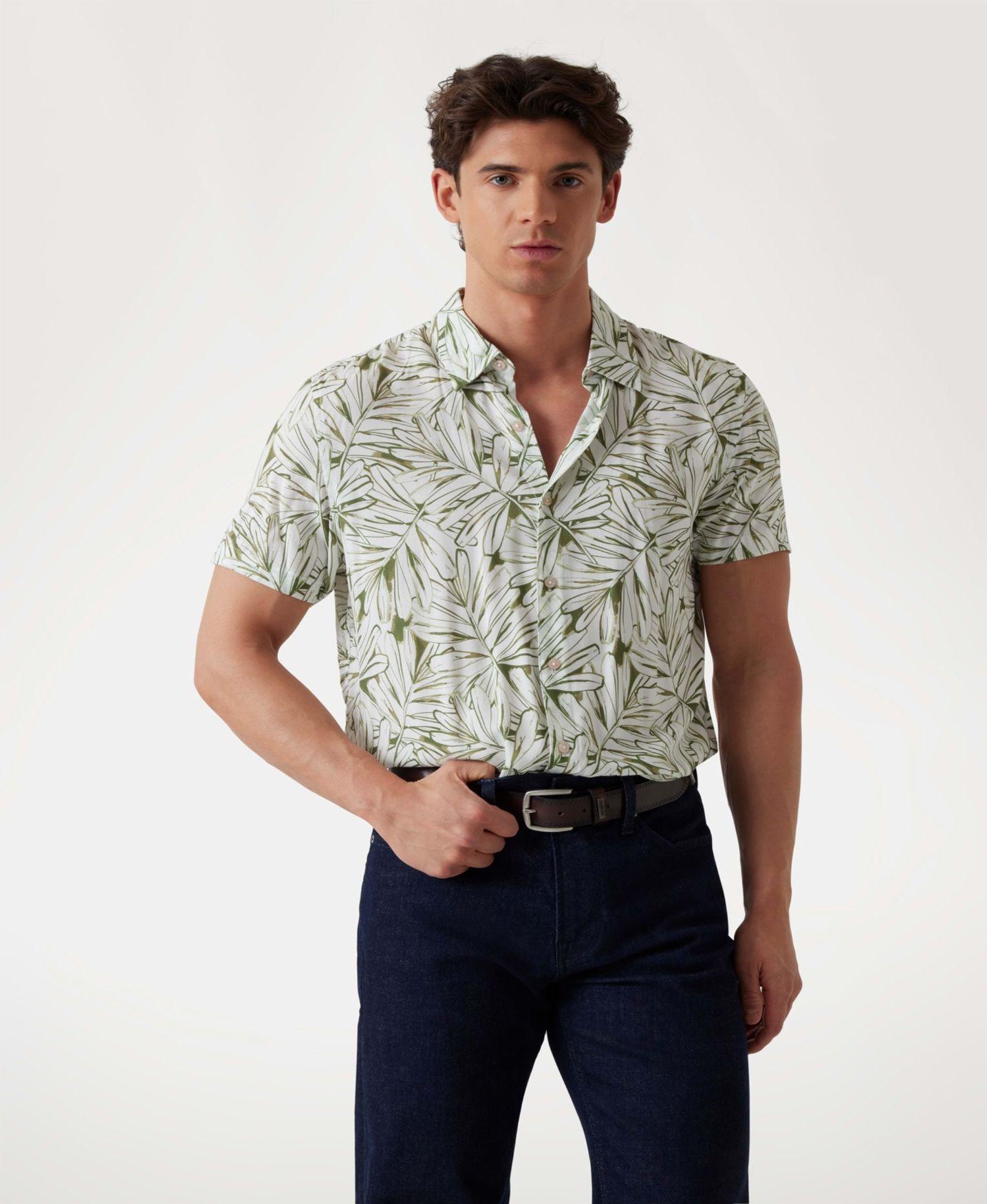 Camisa Ss Eco Rayon Oil Palm Shirt Multicolor-0