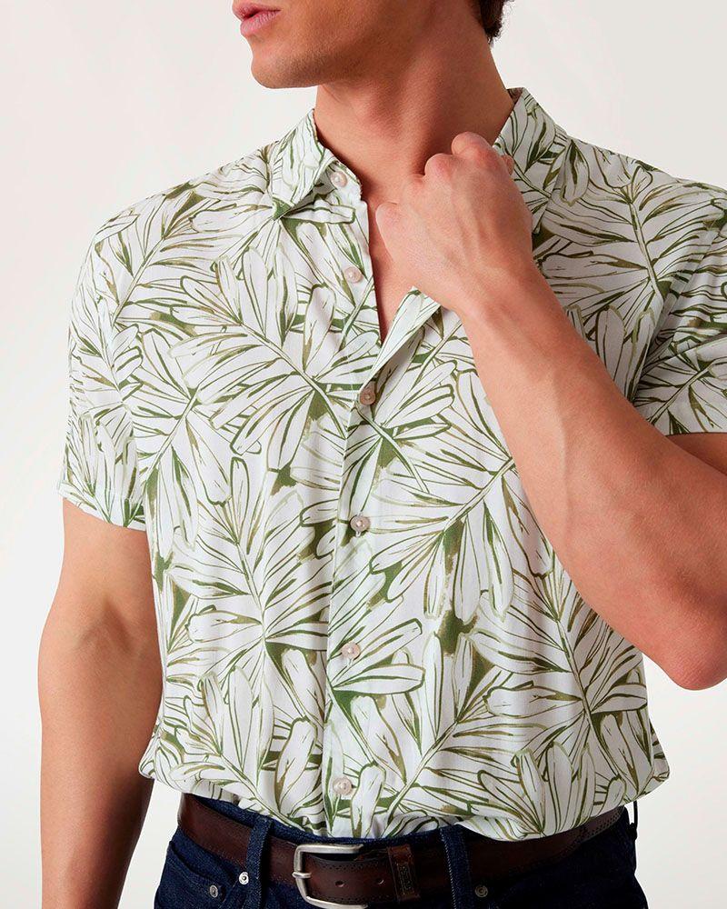 Camisa Ss Eco Rayon Oil Palm Shirt Multicolor-3