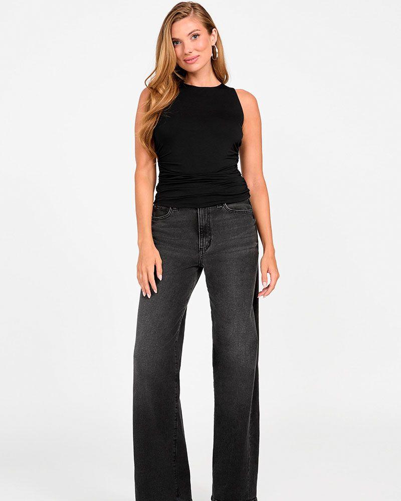 Polera Sl Shirring Zaneta Negro Mujer-3