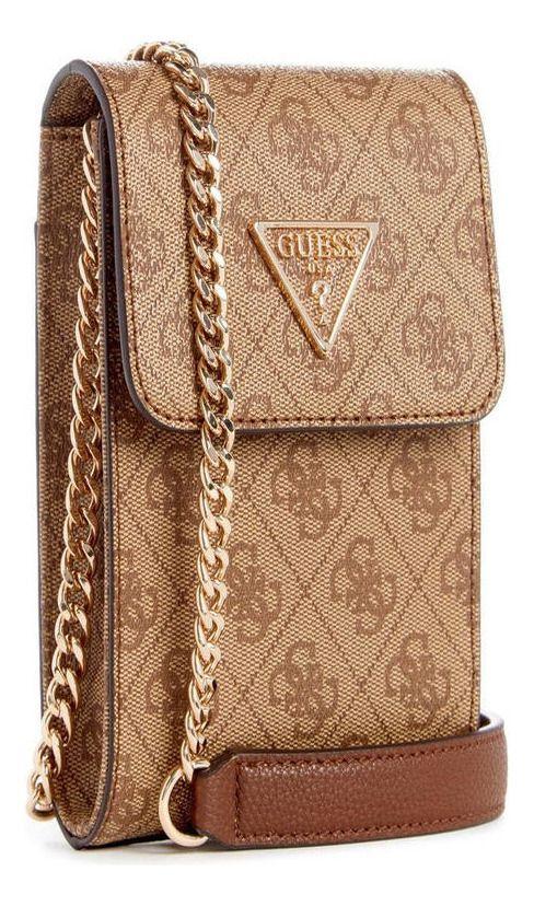 Mini Cartera Guess Mujer Noelle Flap Chit Chat Café.-1