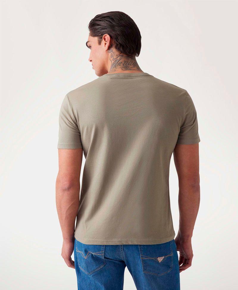 Polera Guess Hombre Ss Cn Triangle Tee Café-2