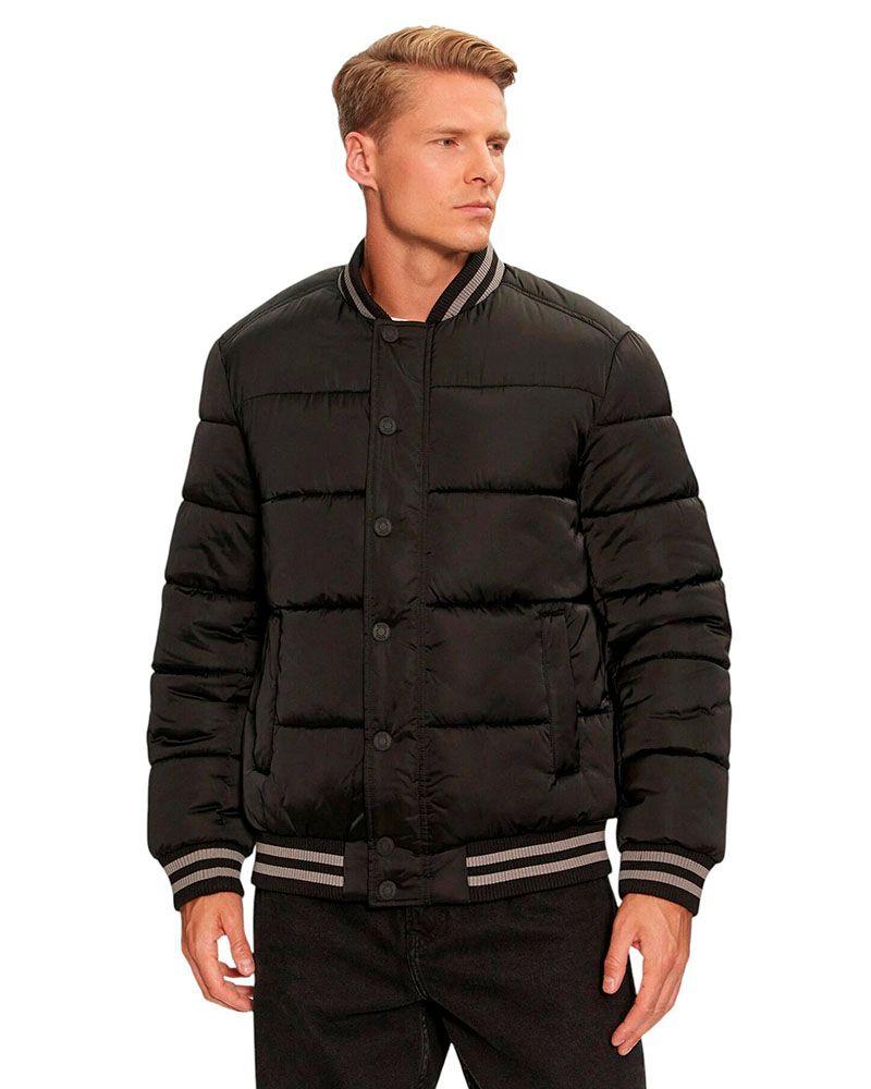 Chaqueta Guess Hombre Branded Puffa Bomber Negro-0