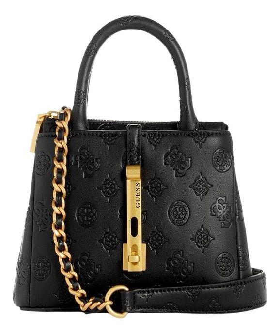 Mini Cartera Guess Mujer James Logo Mini Satchel Negro-0