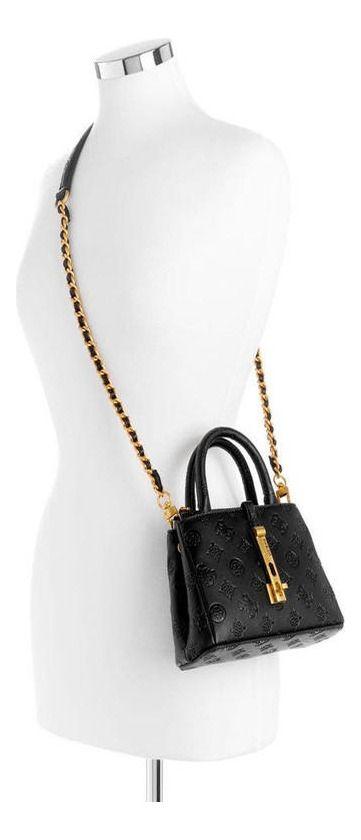 Mini Cartera Guess Mujer James Logo Mini Satchel Negro-4