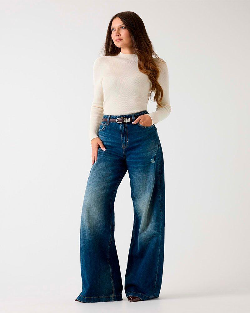 Sweater Ls Mock Neck Julia Seamless Blanco Mujer-3