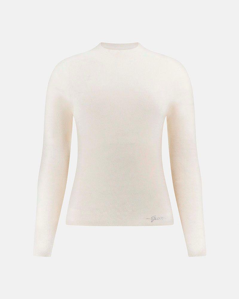 Sweater Ls Mock Neck Julia Seamless Blanco Mujer-4
