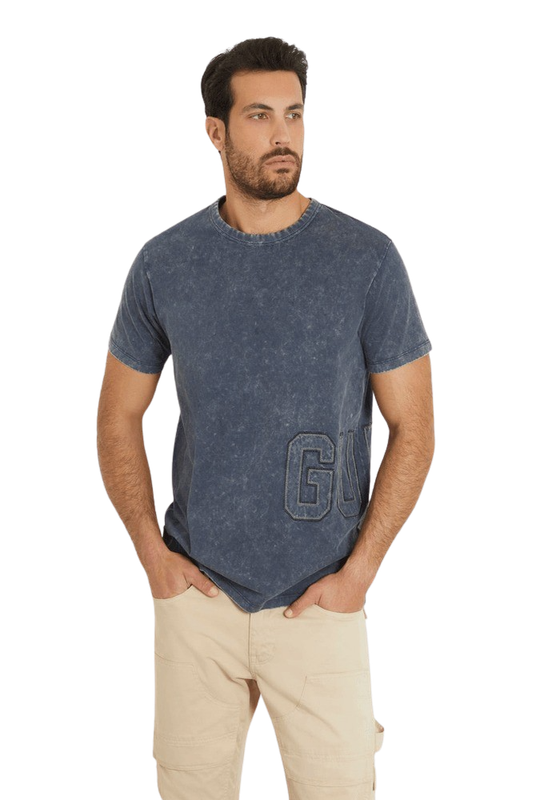 Polera Guess Hombre Ss Cn Treated Guess Logo Tee Gris-0