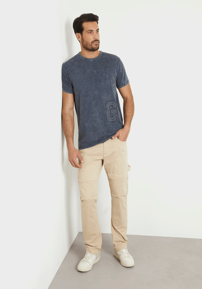 Polera Guess Hombre Ss Cn Treated Guess Logo Tee Gris-1