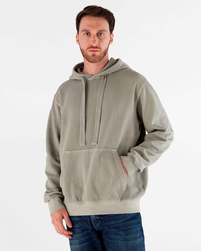 Poleron Treated Herringbone Hoodie Sweatshirt Verde-0