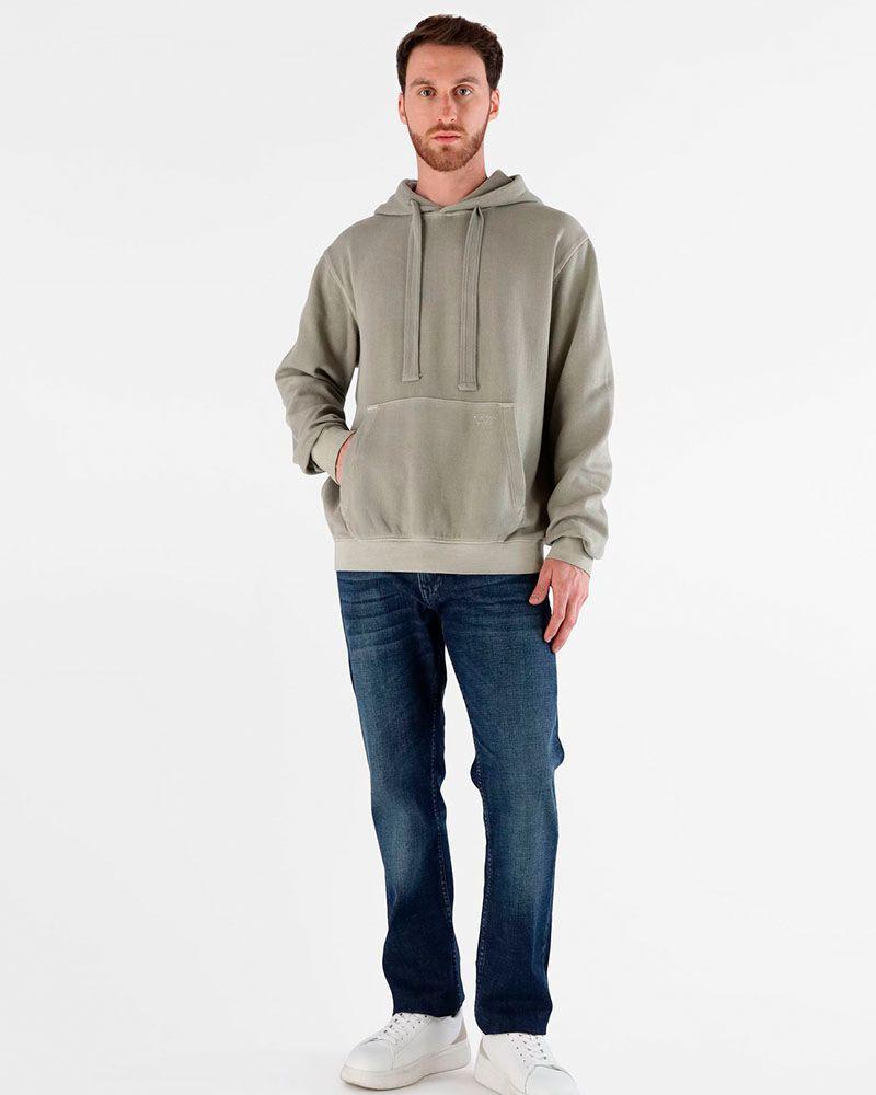 Poleron Treated Herringbone Hoodie Sweatshirt Verde-2