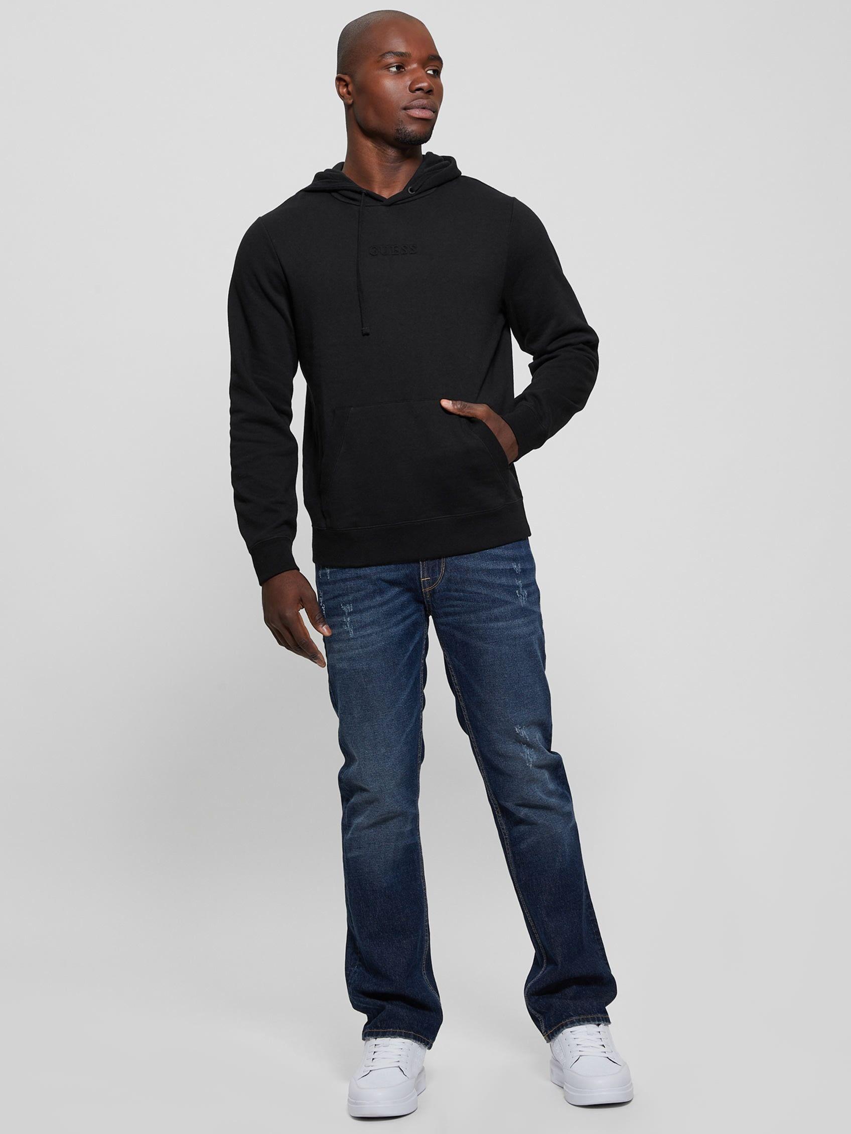 Poleron Guess Hombre Roy Embossed Hoodie Negro-1