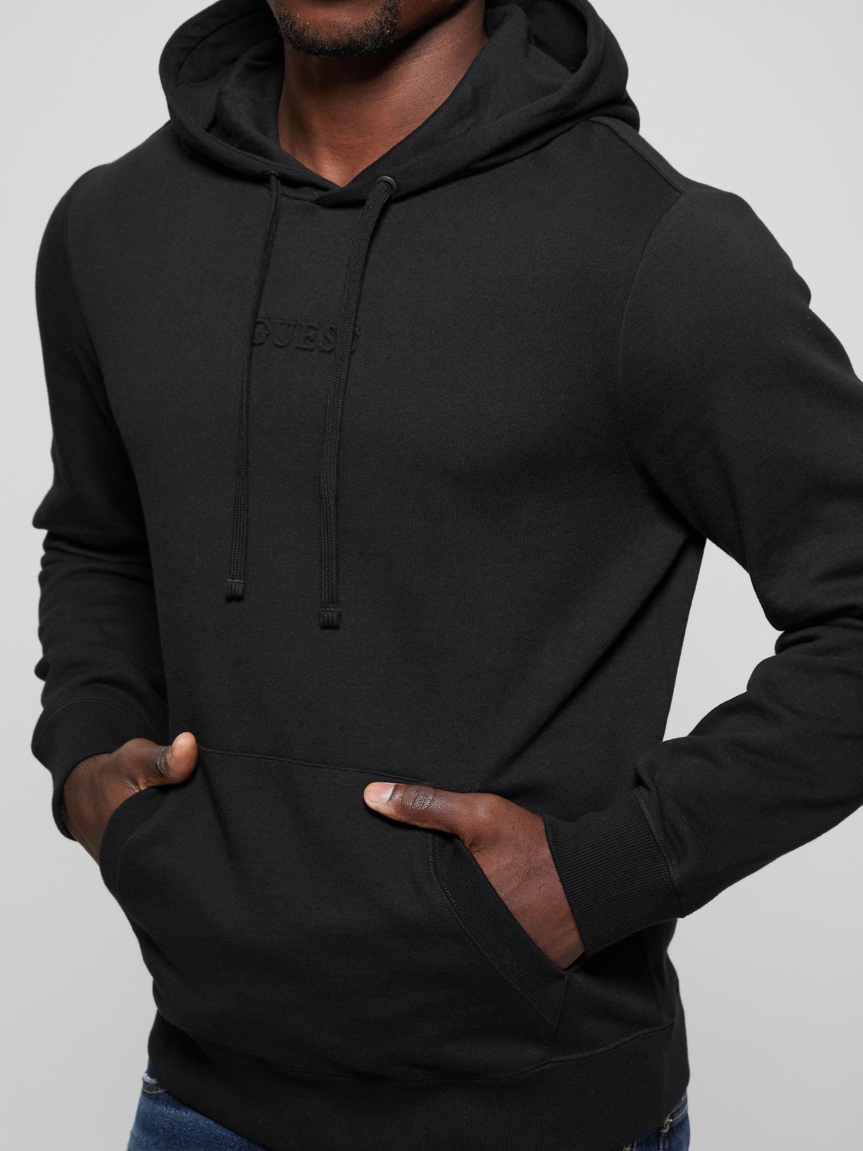Poleron Guess Hombre Roy Embossed Hoodie Negro-2