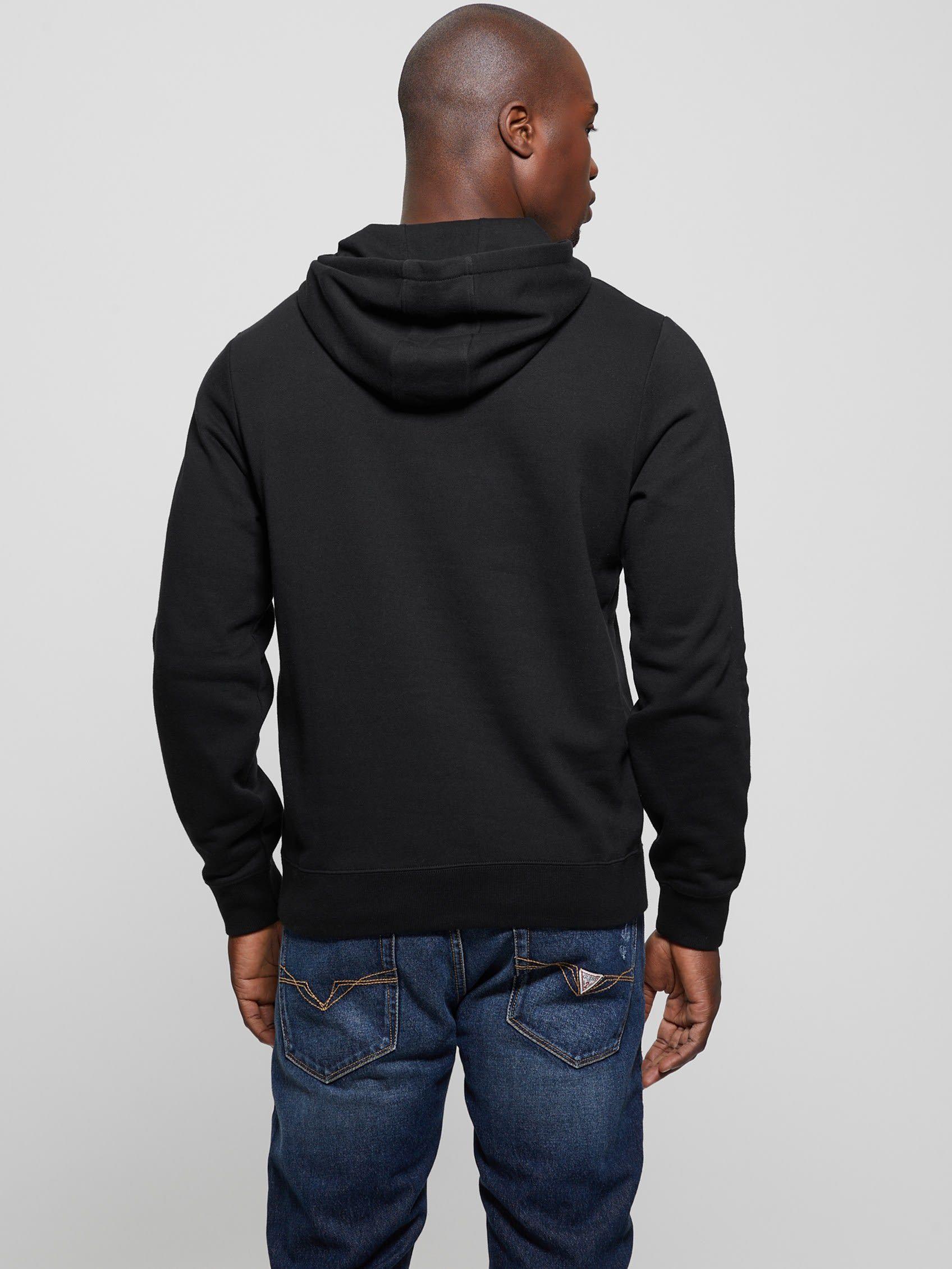 Poleron Guess Hombre Roy Embossed Hoodie Negro-3