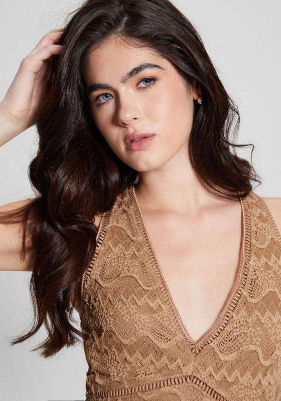 Vestido Guess Mujer Sl Liza Long Dress Cafe-3