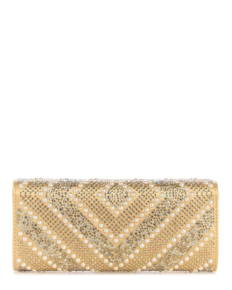 Cartera Guess Mujer Elsie Clutch Dorado-2