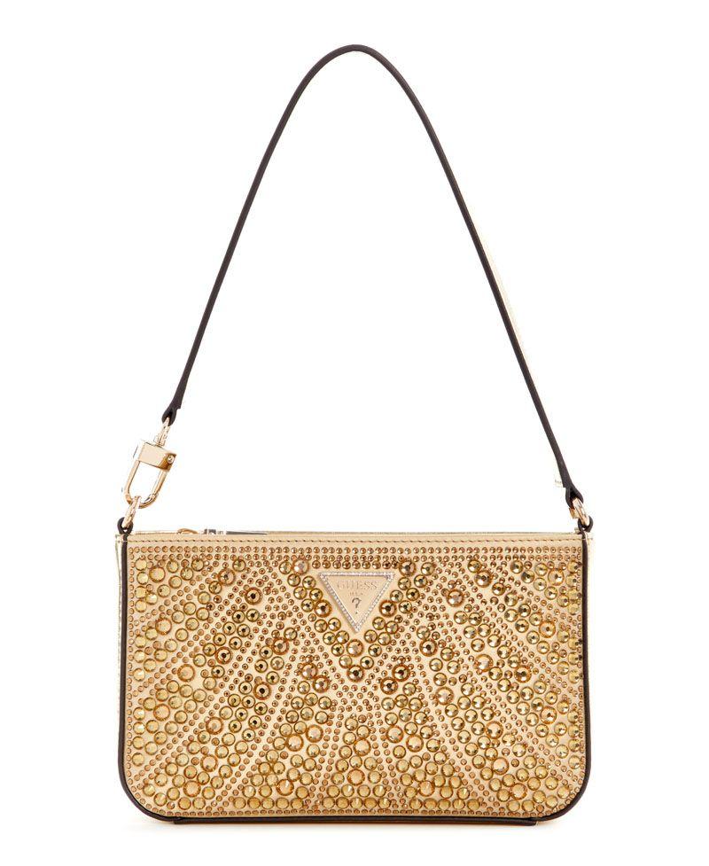 Mini Cartera Guess Mujer Beauvoir Mini Top Zip Shdr Bag Dorado-0