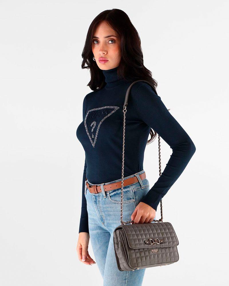 Cartera Guess Mujer Nadira Convertible Xbody Flap Gris-4