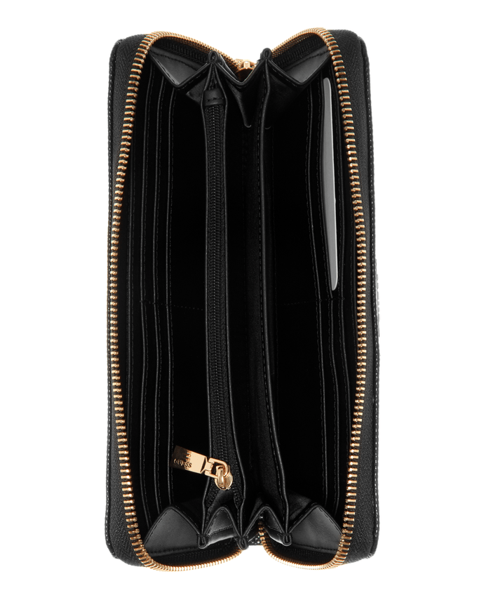 Billetera Guess Mujer Laurel Slg Lrge Zip Around Negro-2