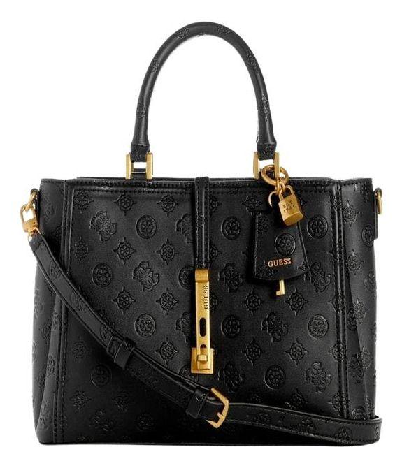 Cartera Guess Mujer James Logo Girlfriend Satchel Negro-0