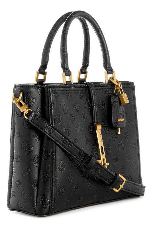 Cartera Guess Mujer James Logo Girlfriend Satchel Negro-1