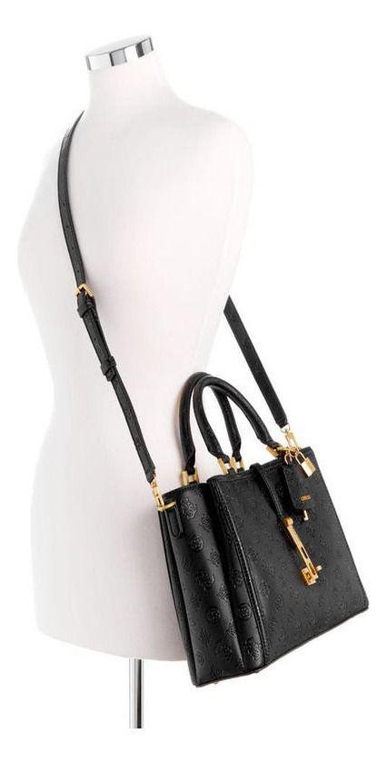 Cartera Guess Mujer James Logo Girlfriend Satchel Negro-4