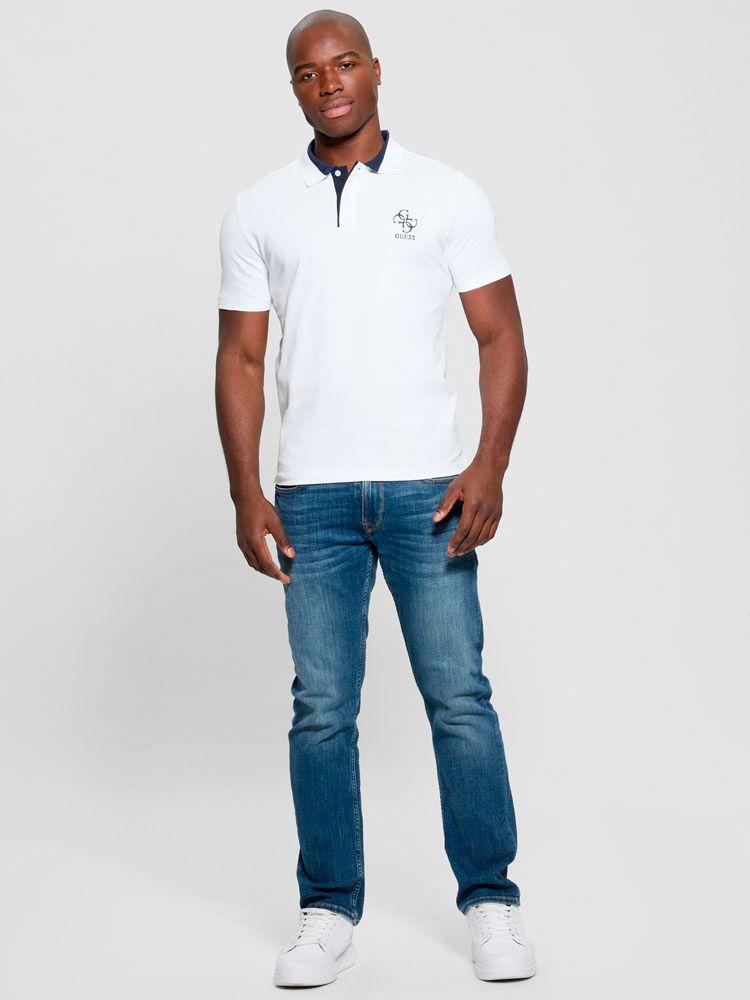 Polera Guess Hombre Lyle Ss Polo Blanco.-2