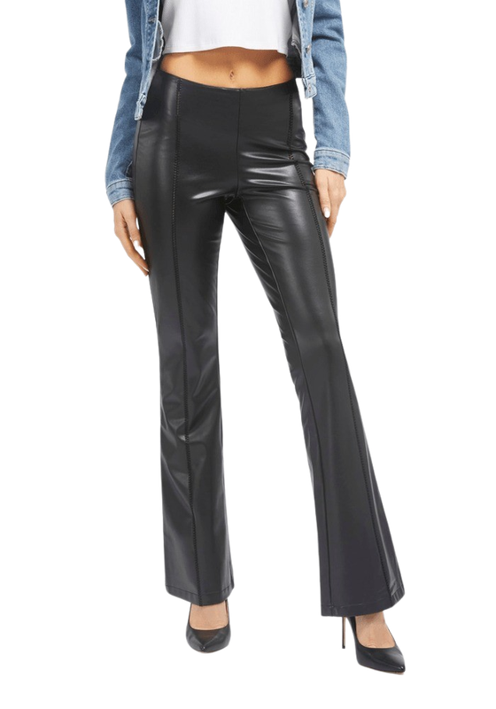 Pantalon Guess Mujer Nia Low Rise Flare Pant Negro-0