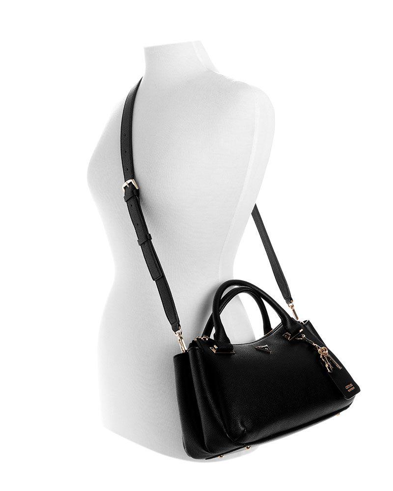 Cartera Guess Mujer Evie Triple Comp Satchel Negro-4