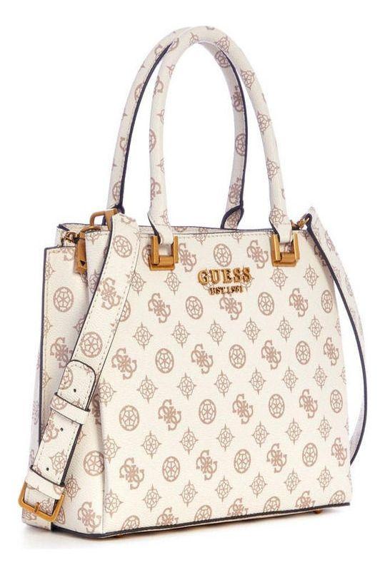 Cartera Guess Mujer Fynna Girlfriend Satchel Blanco-1